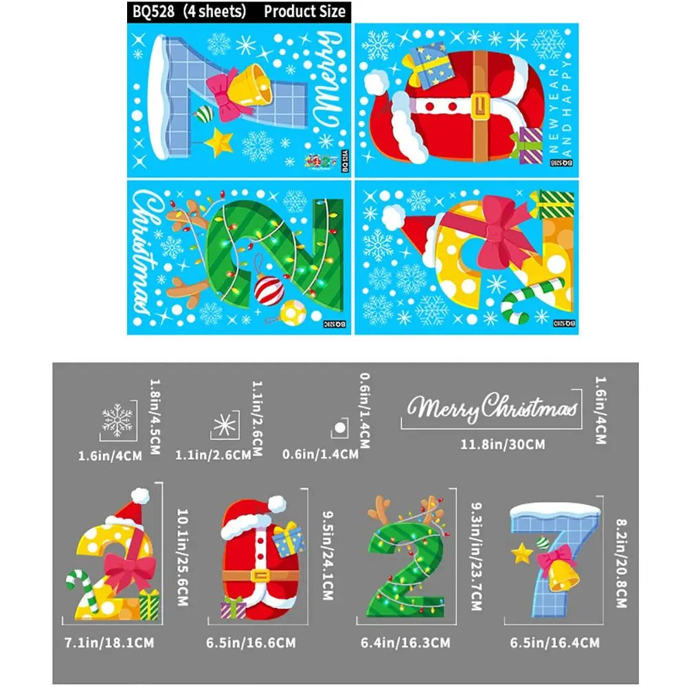 Christmas Electrostatic Window Clings – Snowflake & Santa Stickers Christmas Window Stickers Richie's