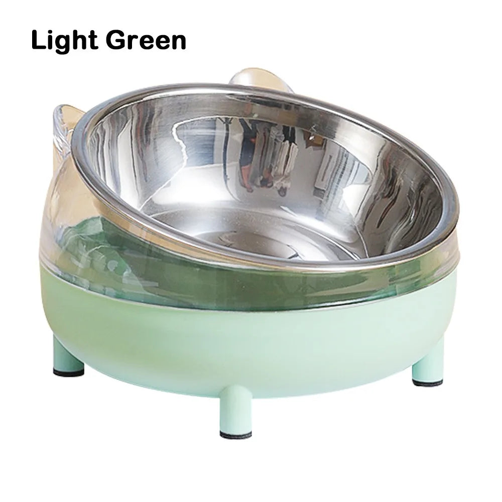 Elevated Tilted Cat Bowl – Stainless Steel Pet Feeder Dish Elevated Pet Bowl Richie's Light Green