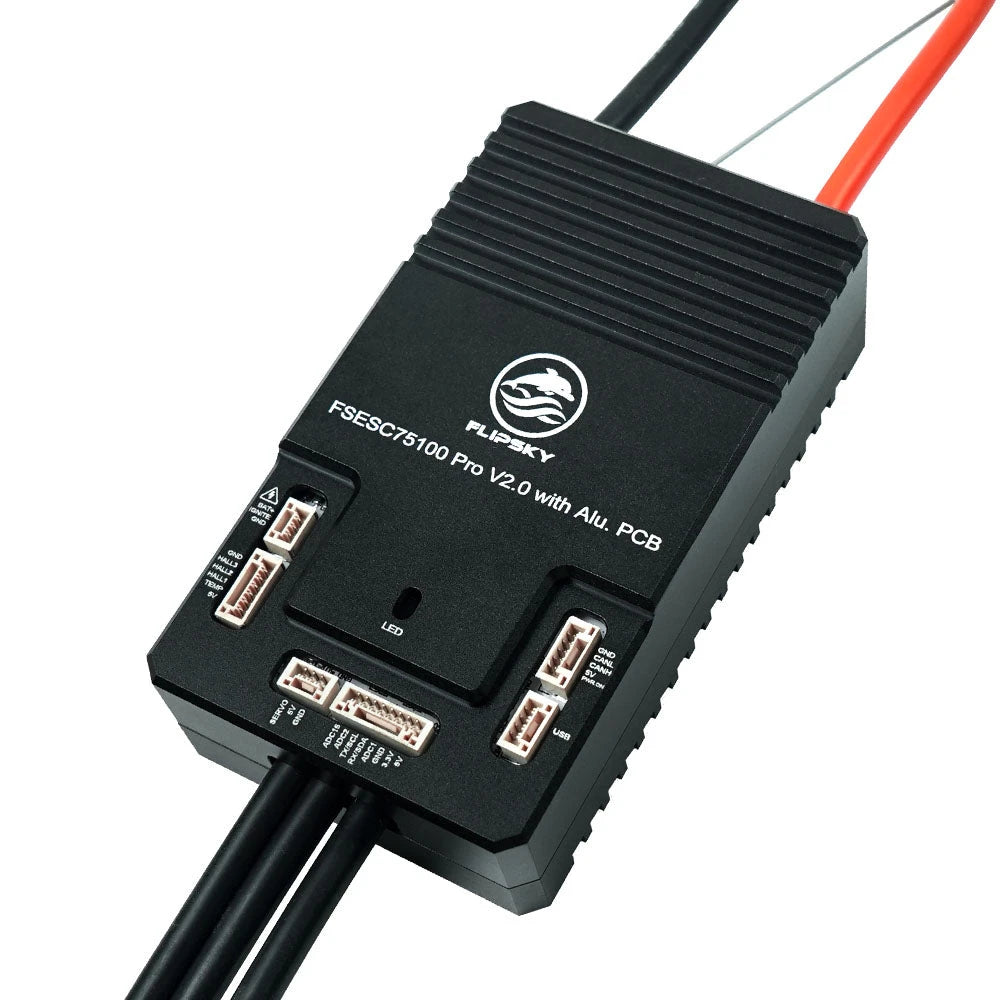 Flipsky 75100 Pro V2.0 VESC Speed Controller Aluminum PCB VESC Speed Controller Richie's Black No plug