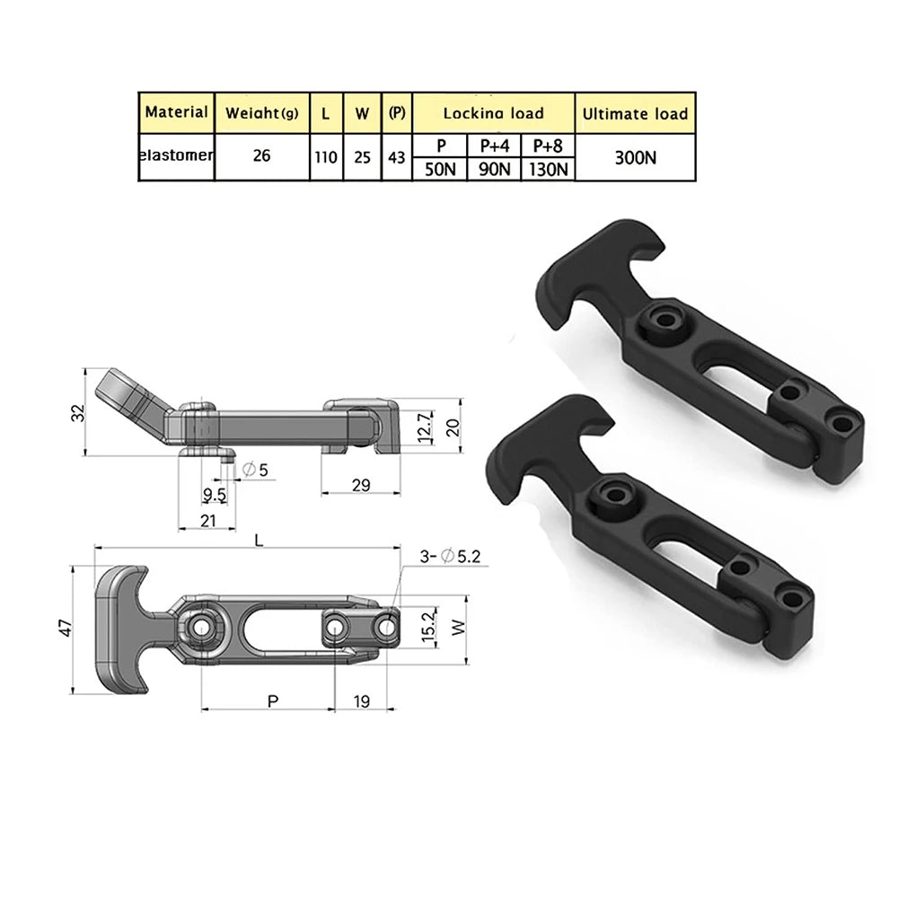 Flexible T-Handle Rubber Draw Latch – Cooler, Boat & Tool Box Rubber Draw Latch Richie's