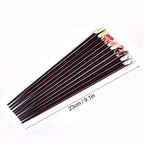Wood Printed Chopsticks Set – 5 Pairs, Japanese Style Gift Wooden Chopsticks Set Richie's