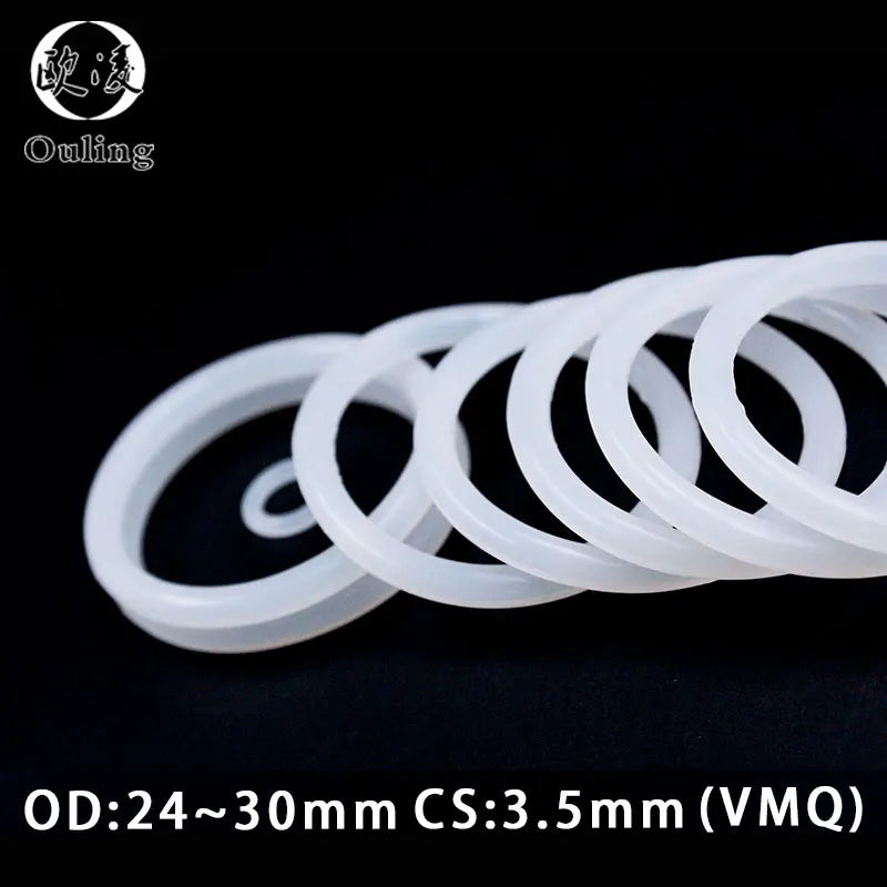 20PCS White VMQ Silicone O-Rings CS3.5mm OD24–30mm Gasket Silicone O-Ring Gaskets Richie's