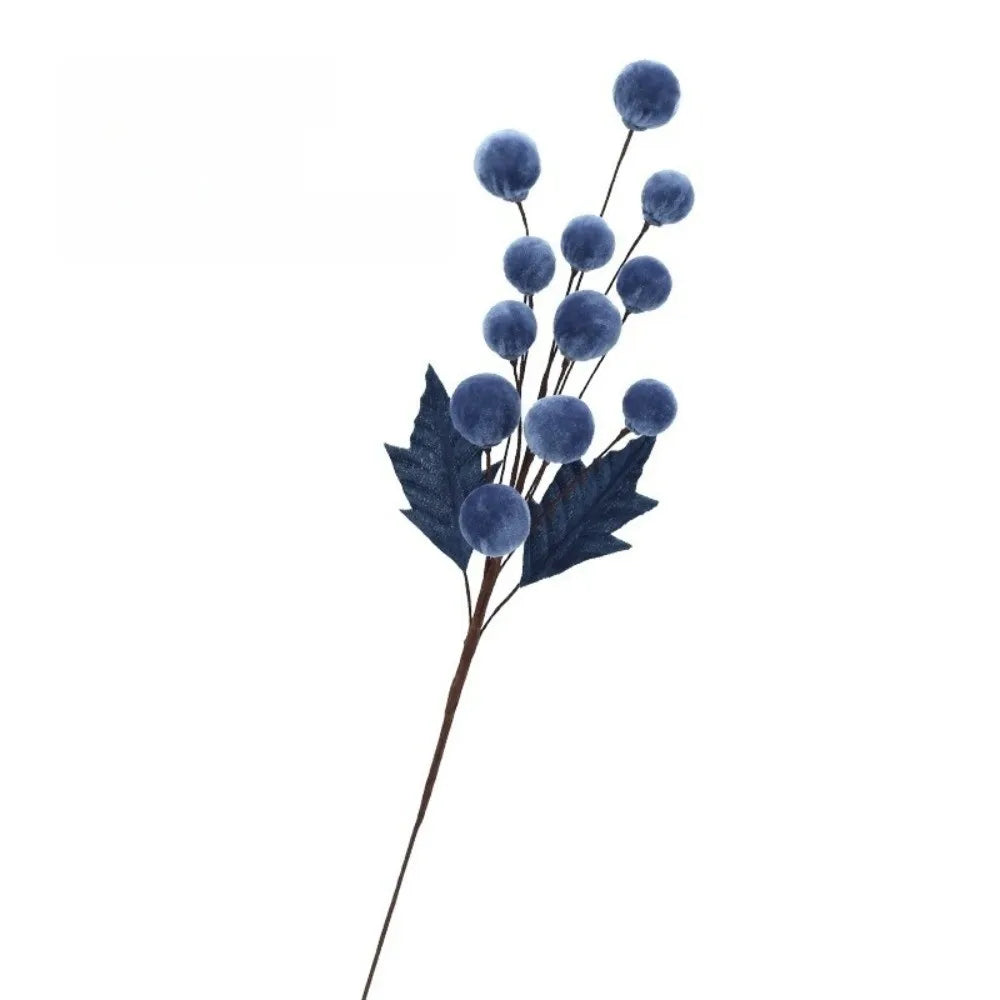 Velvet Christmas Ball Branches Multicolor DIY Xmas Centerpiece Christmas Decoration Richie's Grey Blue