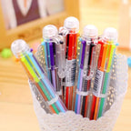 4-Pack Six-Color Transparent Ballpoint Pens – School Supplies Ballpoint Pen Set Richie's