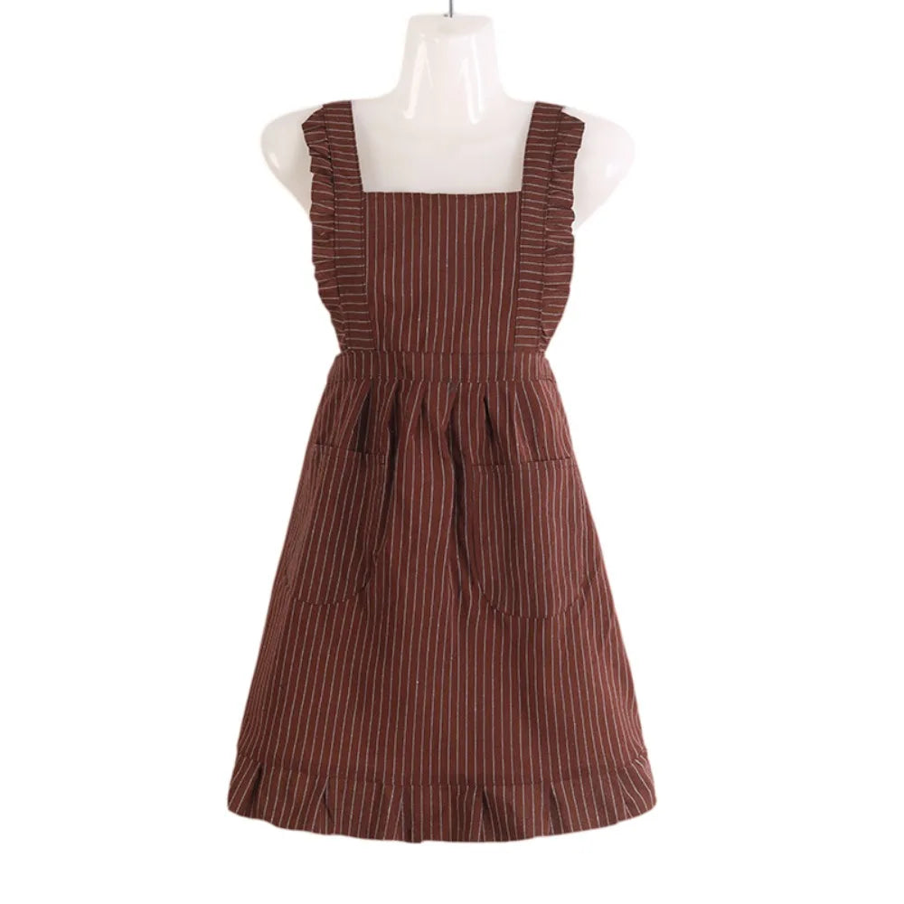 Women's Sleeveless Cotton Kitchen Apron with Large Pocket Kitchen Apron Richie's Coffee