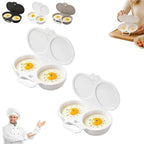 Microwave Egg Cooker Double Cup with Lid | Non-Stick Steamer Microwave Egg Cooker Richie's