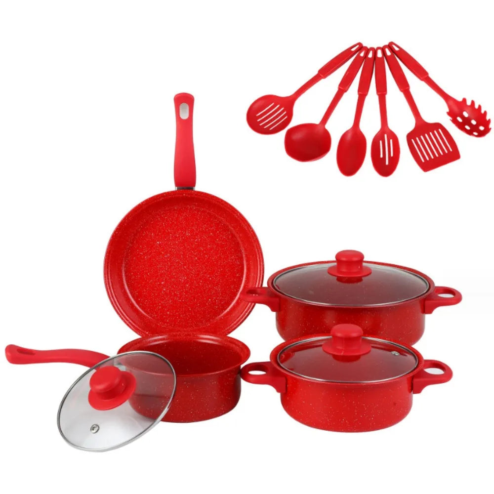 13-Piece Maifanstone Non-Stick Cookware Set – Pots & Pans Non-Stick Cookware Set Richie's Red