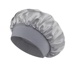 Satin Wide-Brim Sleeping Bonnet – Unisex Hair Care Night Cap Satin Sleep Bonnet Richie's GRAY