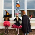 Halloween BOO Welcome Sign – Jack-O'-Lantern Door Decor Halloween Wall Sign Richie's