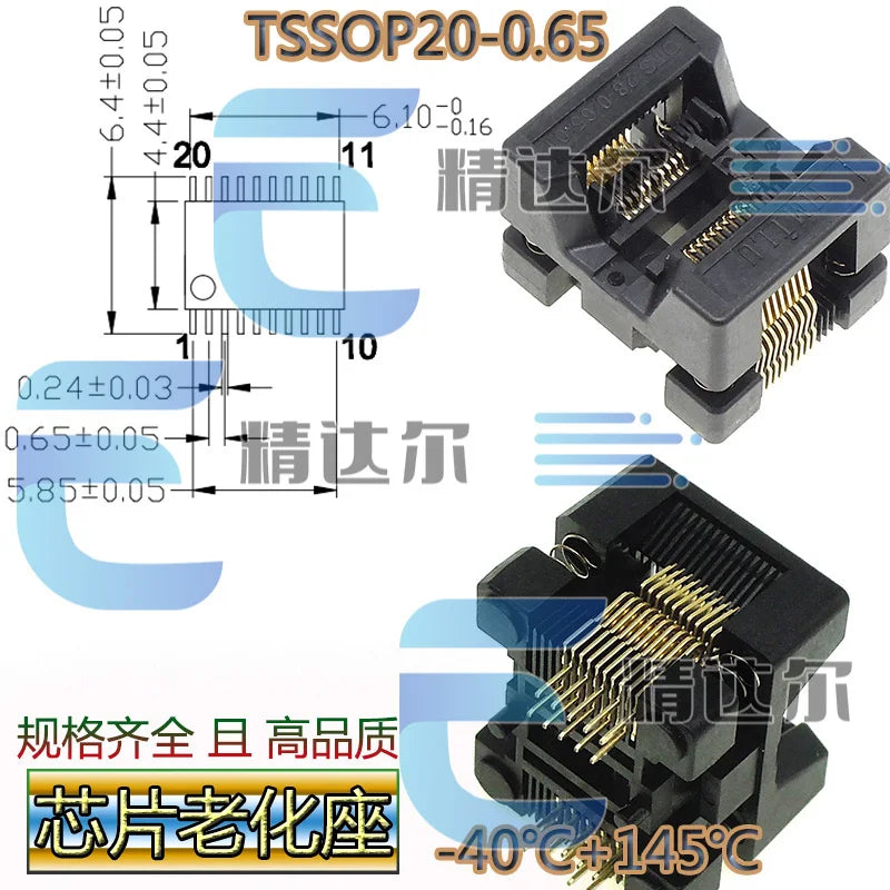 SOP TSSOP Programmer Adapter Socket 150–300MIL | Bare Socket IC Programmer Socket Richie's TSSOP20-0.65(173MIL)