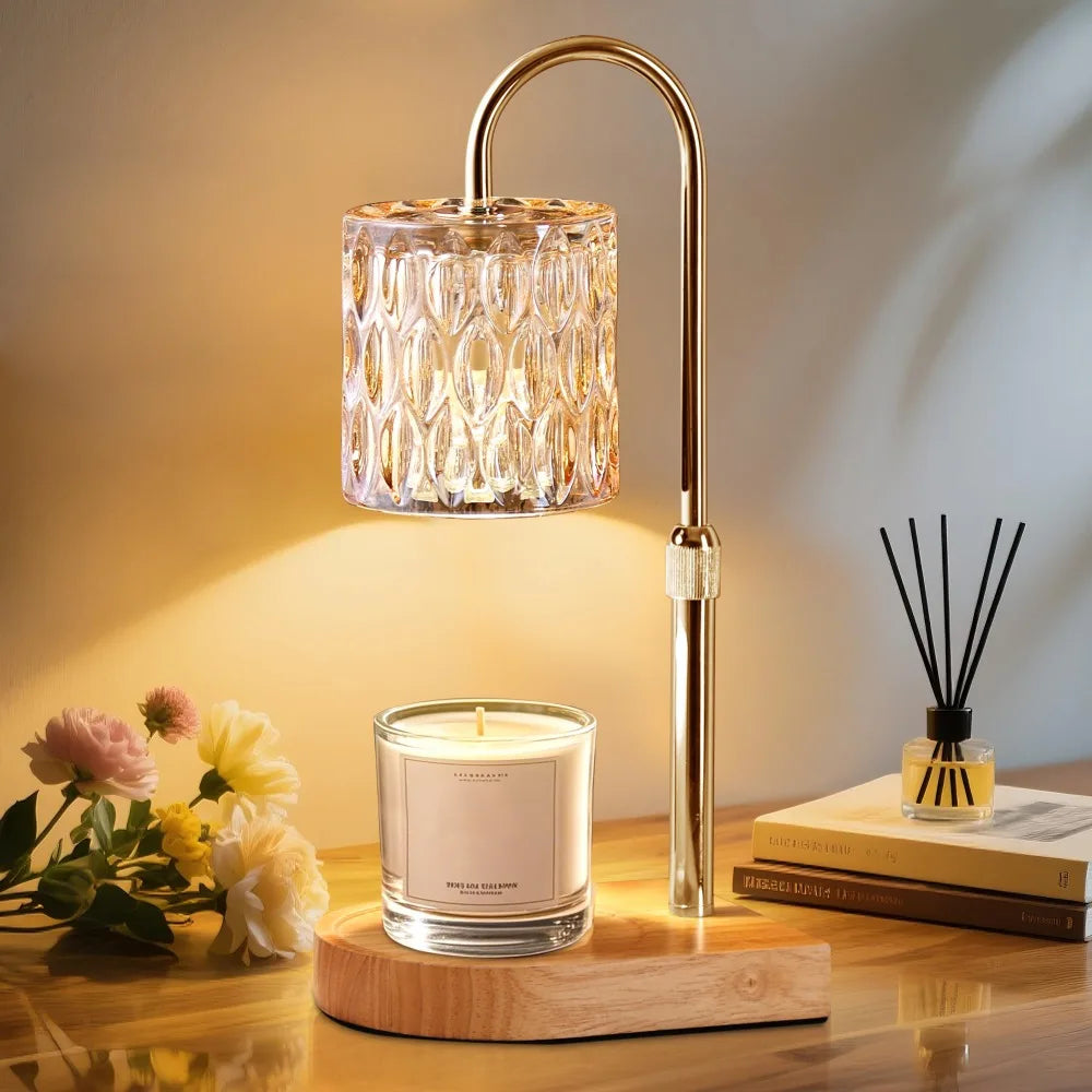 Candle Warmer Lamp with Timer & Dimmer | Adjustable Height Candle Warmer Lamp Richie's Amber Round-EU Plug