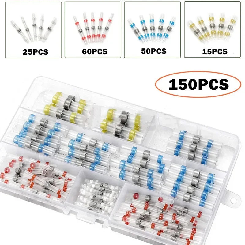 Heat Shrink Solder Wire Connectors Waterproof 50–300 Pcs Wire Connectors Richie's 150PCS Set Box
