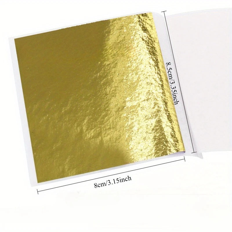 100pcs Gold Leaf Foil Paper for Scrapbooking & Home Decor Foil Craft Paper Richie's