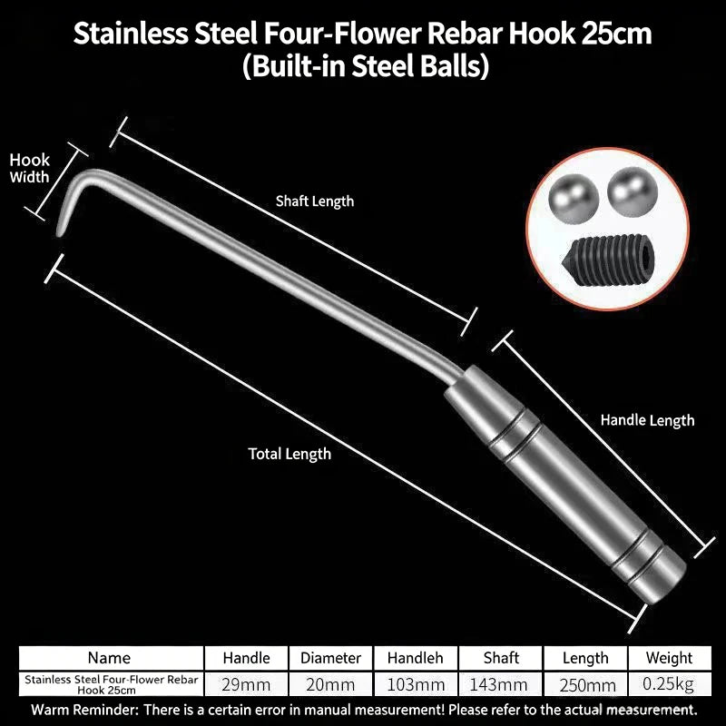 Stainless Steel Rebar Tie Wire Twister Hook 21–33cm Rebar Wire Twister Richie's 25CM