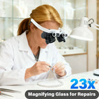 LED Head-Mounted Magnifier Loupe 8X 15X 23X Jeweler Repair Magnifier Loupe Richie's
