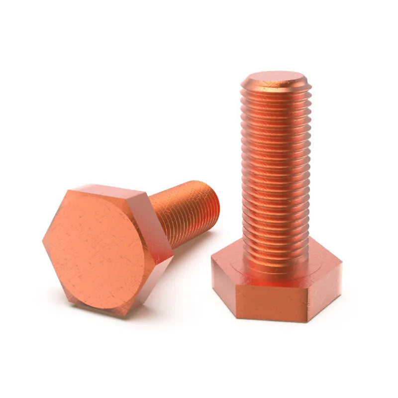 Red Copper Hex Screws M3–M8 | Electrolytic Copper Bolts Copper Hex Screws Richie's