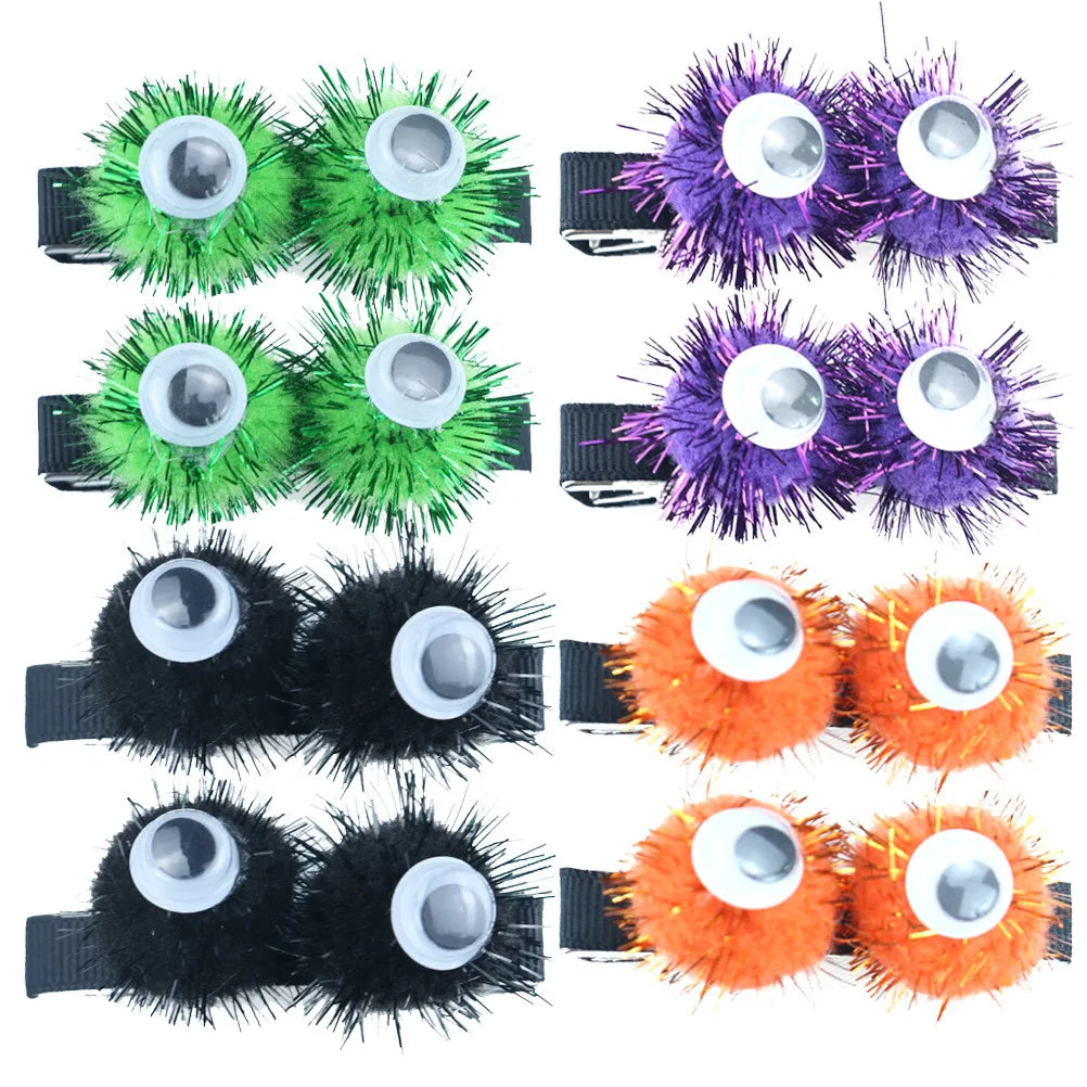 4 Pairs Halloween Eyeball Hair Clips Kids Party Hairpins Halloween Hair Clips Richie's