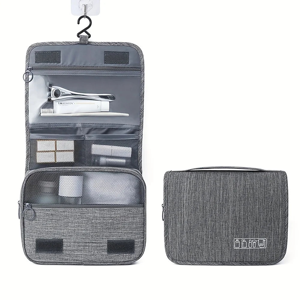 Waterproof Toiletry Bag with Hook – Travel Cosmetic Organizer Hanging Toiletry Bag Richie's DARK GRAY