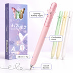 Butterfly Fidget Gel Pen Set 4 Pcs – Aesthetic Rotatable Top Fidget Gel Pen Set Richie's