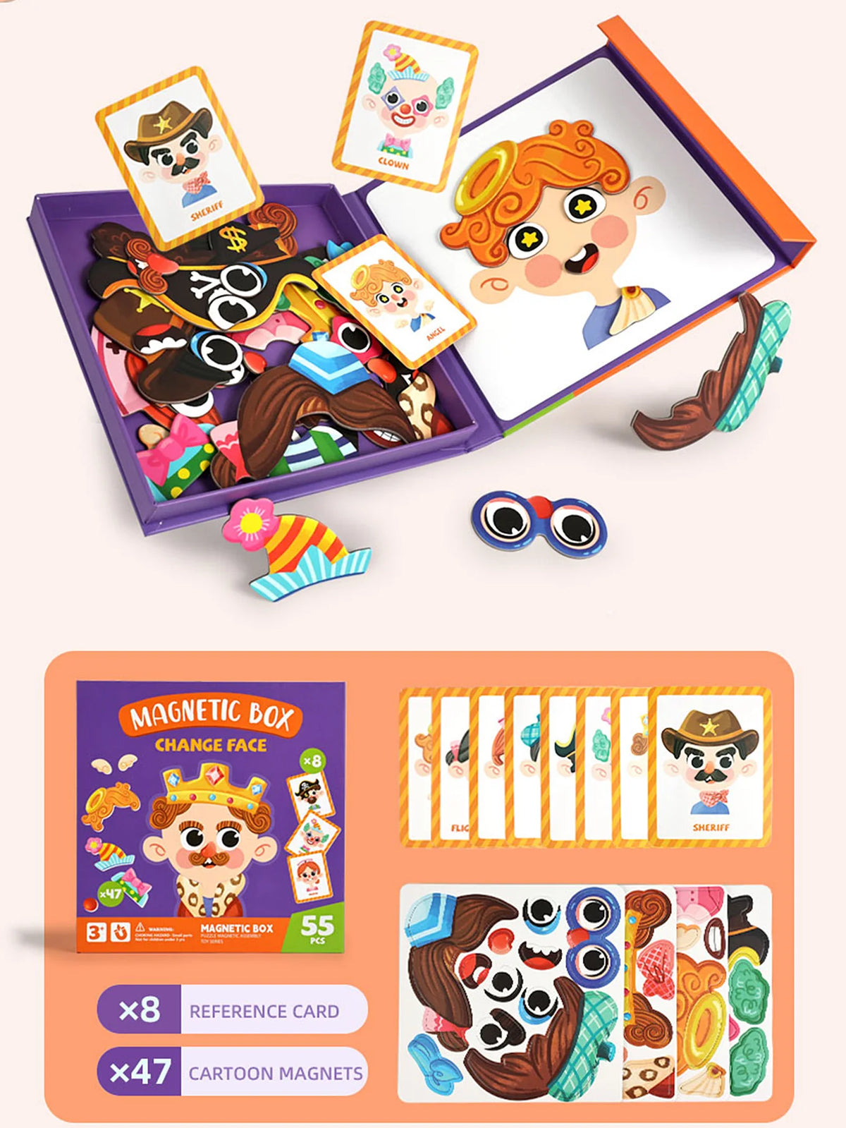 Kids Magnetic Puzzle Book – Crazy Face Dress-Up Learning Game Magnetic Puzzle Game Richie's