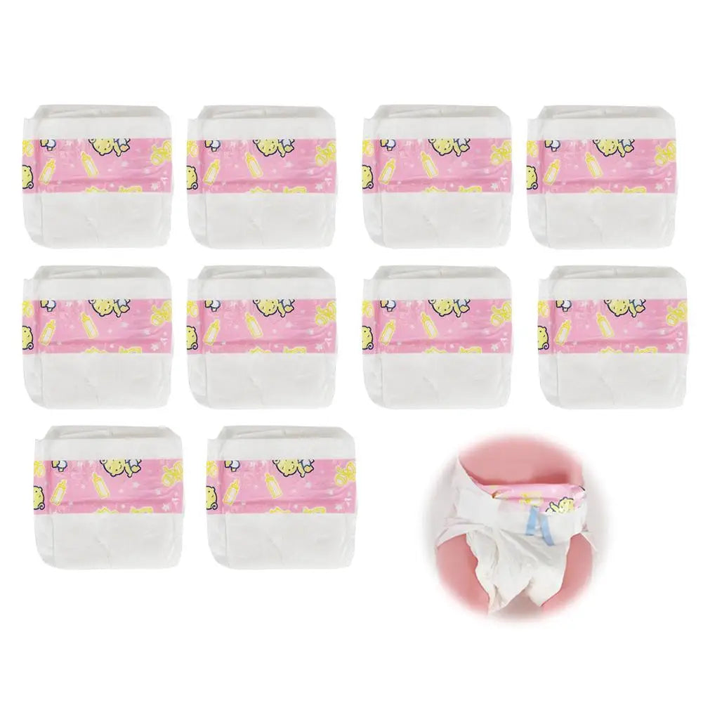10Pcs Reborn Baby Doll Diapers Pretend Play Accessories 14-18" Doll Accessories Richie's 10PCS pink