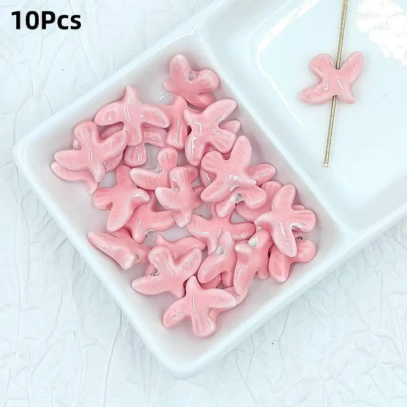 10Pcs Ceramic Peace Dove Beads DIY Jewelry Pendant Charms Jewelry Making Beads Richie's A8