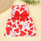 Heart Pattern Dog Princess Dress – Bow Lace Pet Skirt XS–XL Dog Dress Richie's
