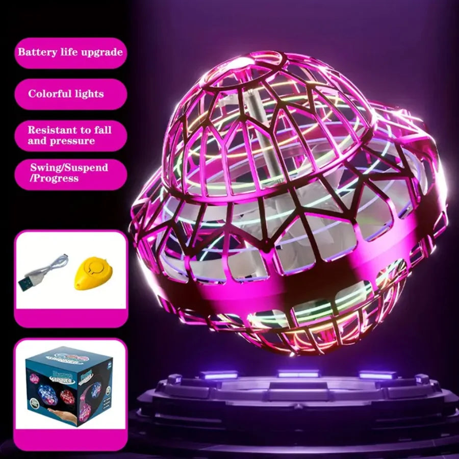Spinning Flyball UFO LED Night Light Return Ball Toy LED Flying Toy Richie's wx-598-f OneSize