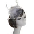 Feather Fascinator Hair Pin Bridal Tiara Wedding Headband Feather Fascinator Richie's Beige