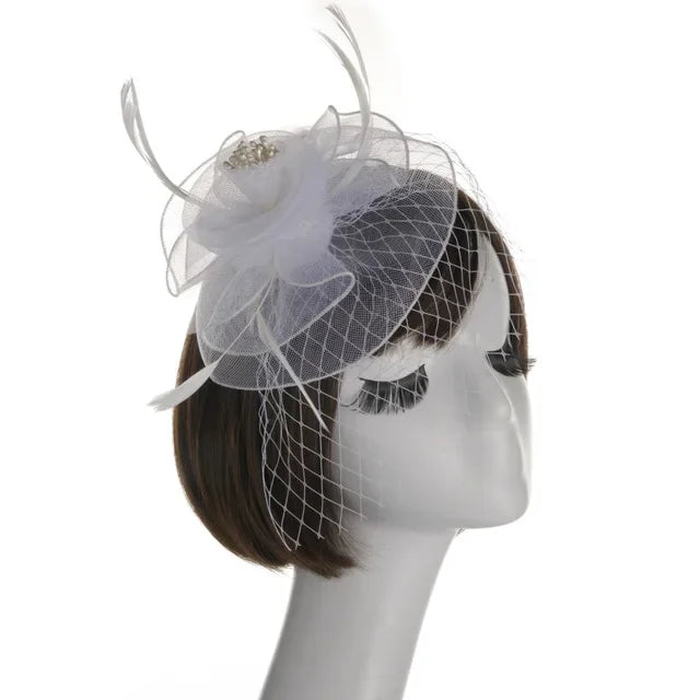 Feather Fascinator Hair Pin Bridal Tiara Wedding Headband Feather Fascinator Richie's Beige