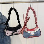 Women's Plaid Crescent Mini Shoulder Bag | Half Moon Handbag Crescent Shoulder Bag Richie's