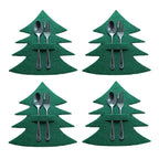 Christmas Cutlery Holder Bags | Festive Non-Woven Fabric 4 Pcs