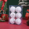 6-Pack 6cm Shiny Christmas Ball Ornaments – Red & Gold Glitter Christmas Tree Ornaments Richie's White 1.5cm