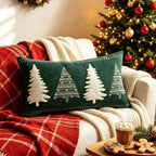 Chenille Christmas Tree Pillow Cover – Embroidered Holiday Cushion Throw Pillow Cover Richie's D