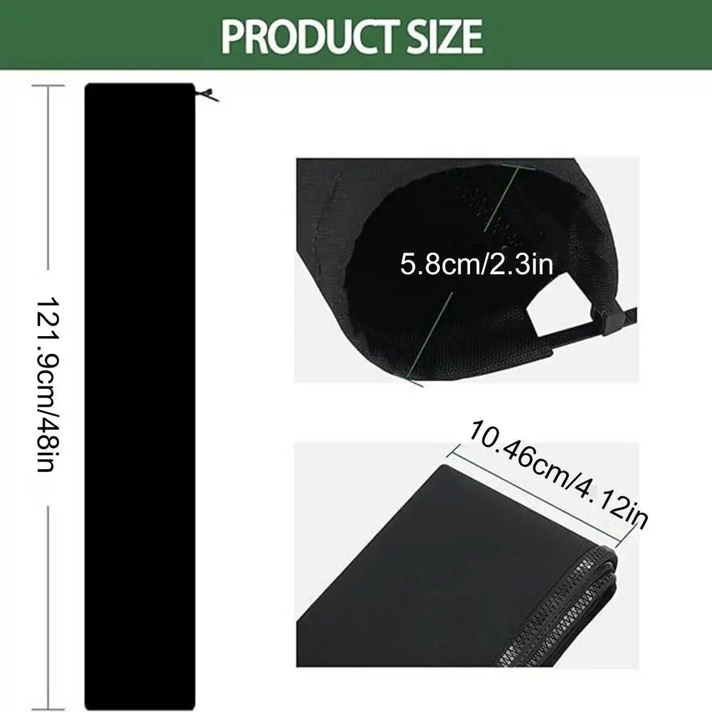 48-Inch Zippered Outboard Rigging Sleeve | Trolling Motor Wire Wrap Marine Wire Sleeve Richie's Black