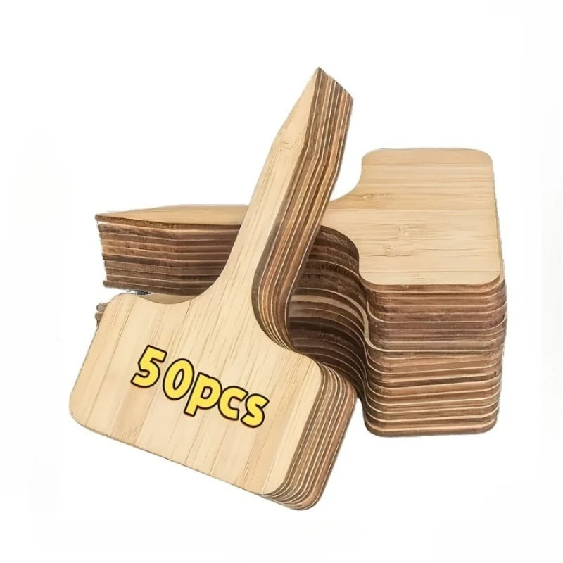50pcs Waterproof Bamboo Garden Labels – T-Type Plant Tags Garden Plant Labels Richie's