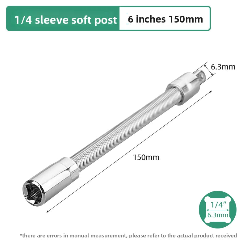 1/4" Drive Socket Extension Rod Set – 50 to 250mm Alloy Steel Socket Extension Rod Richie's Flexible 6inch150mm