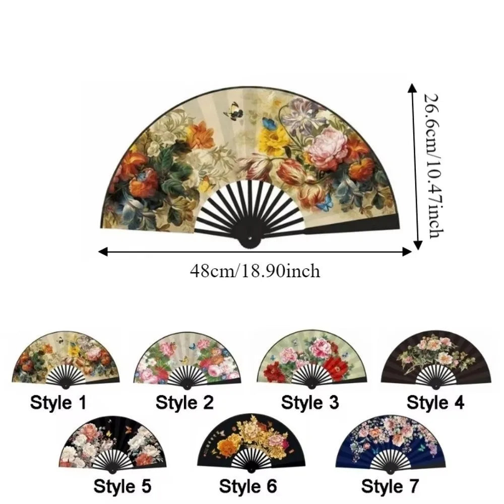 Chinese Silk Folding Fan – Handmade Floral Dance & Décor Fan Decorative Folding Fan Richie's