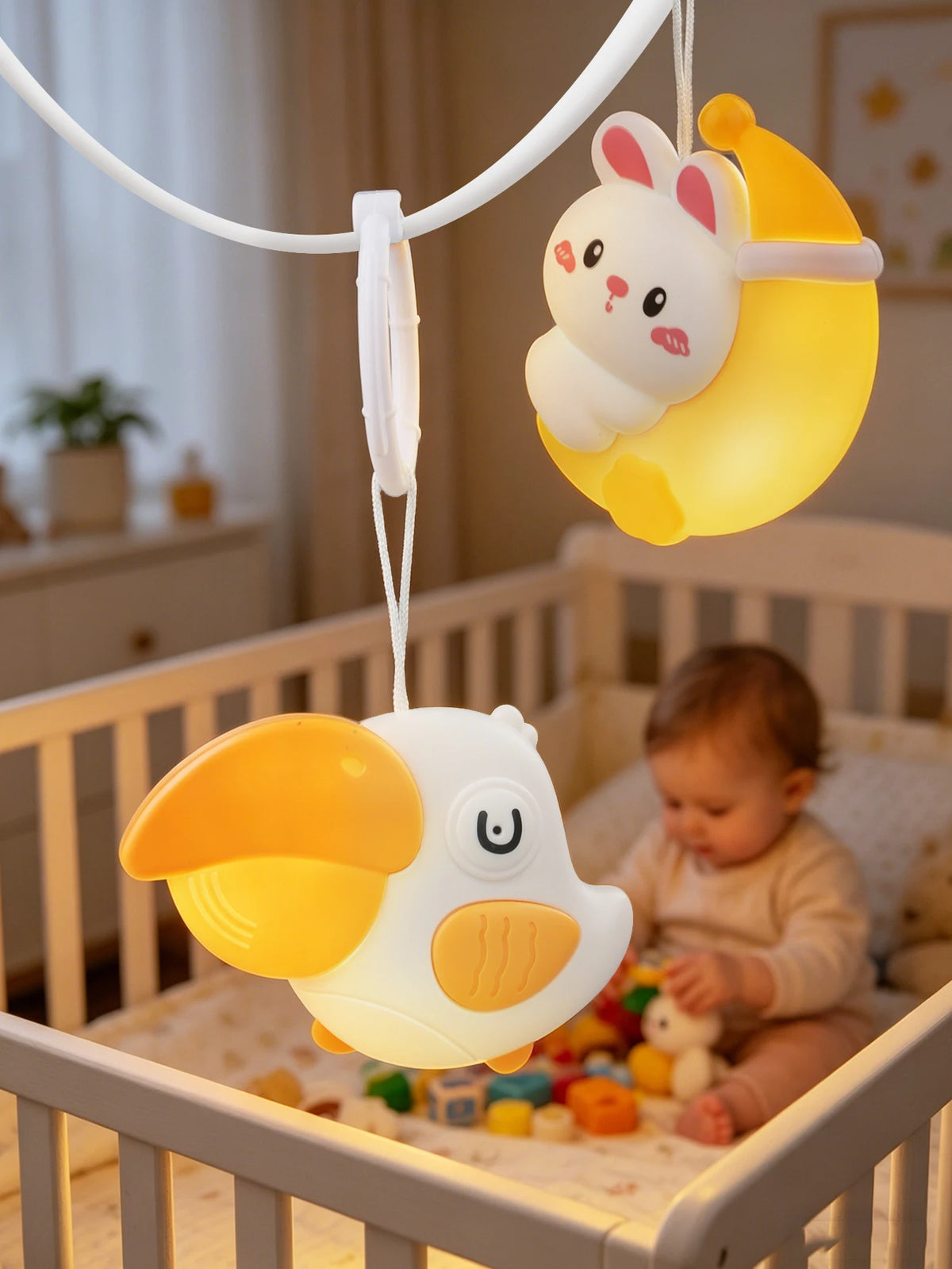 Animal Night Light for Baby – Bird & Rabbit Musical Stroller Light Baby Night Light Richie's