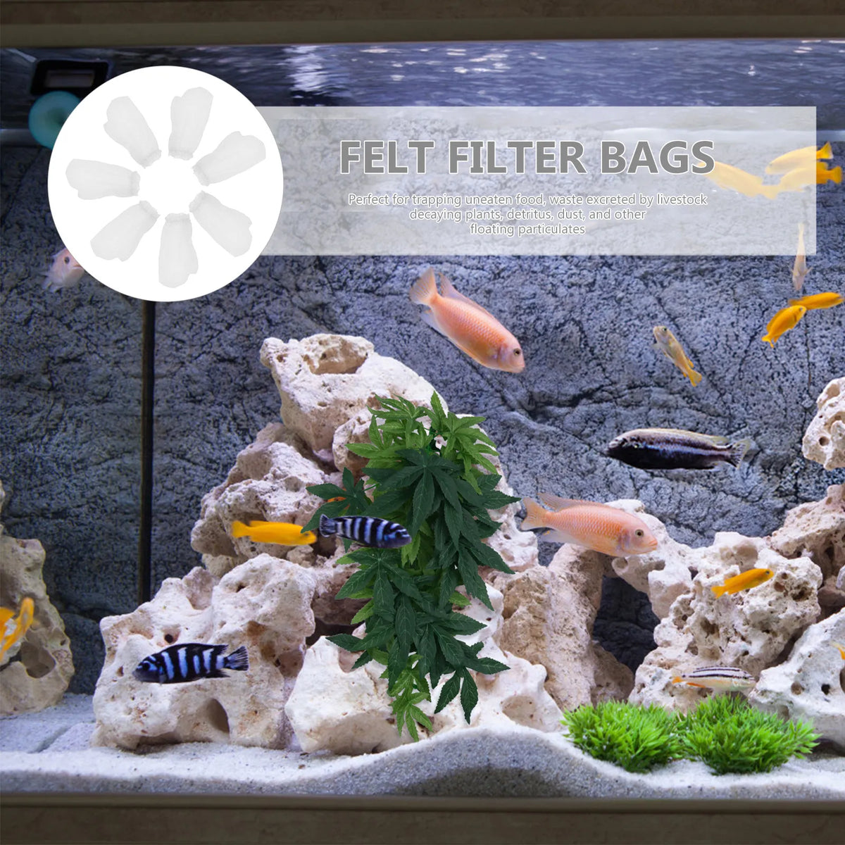 20Pcs Aquarium Filter Socks Felt Mesh Bags for Fish Tank Sump Aquarium Filter Bags Richie's Default Title