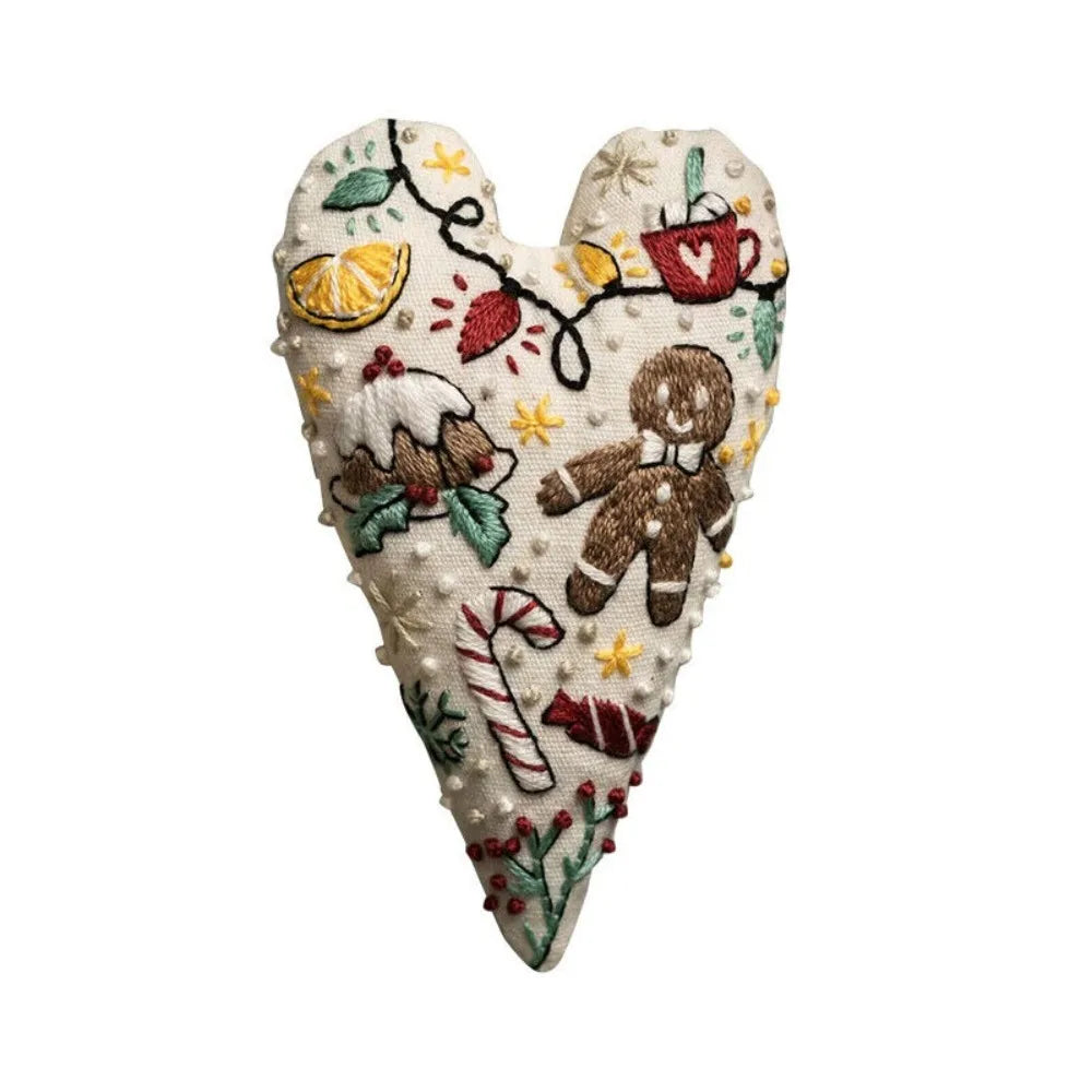 Heart Christmas Embroidery Kit – DIY Cross Stitch Ornament Embroidery Craft Kit Richie's B