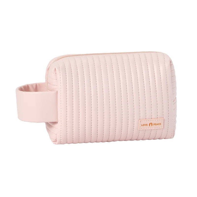 Women's PU Makeup Bag Waterproof Travel Toiletry Organizer Cosmetic Travel Bag Richie's Pink