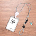 Retractable ID Badge Holder with Removable Lanyard | ABS ID Badge Holder Richie's Grey Vertical