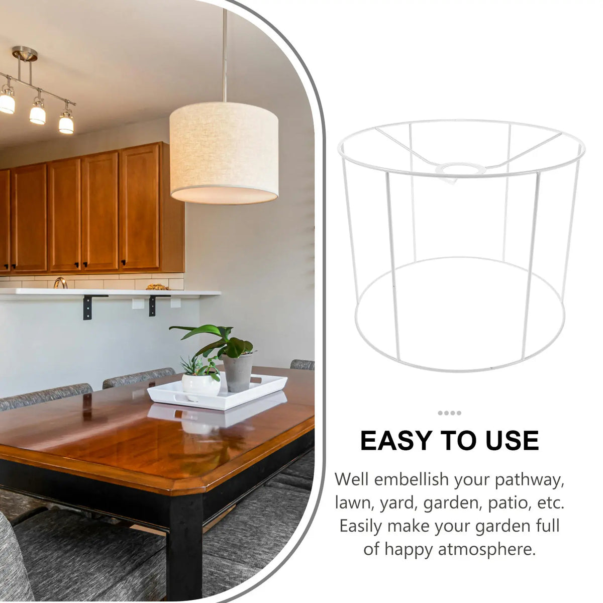 Iron Wire Lamp Shade Frame E27 Socket 28cm – DIY Pendant Light Lamp Shade Frame Richie's