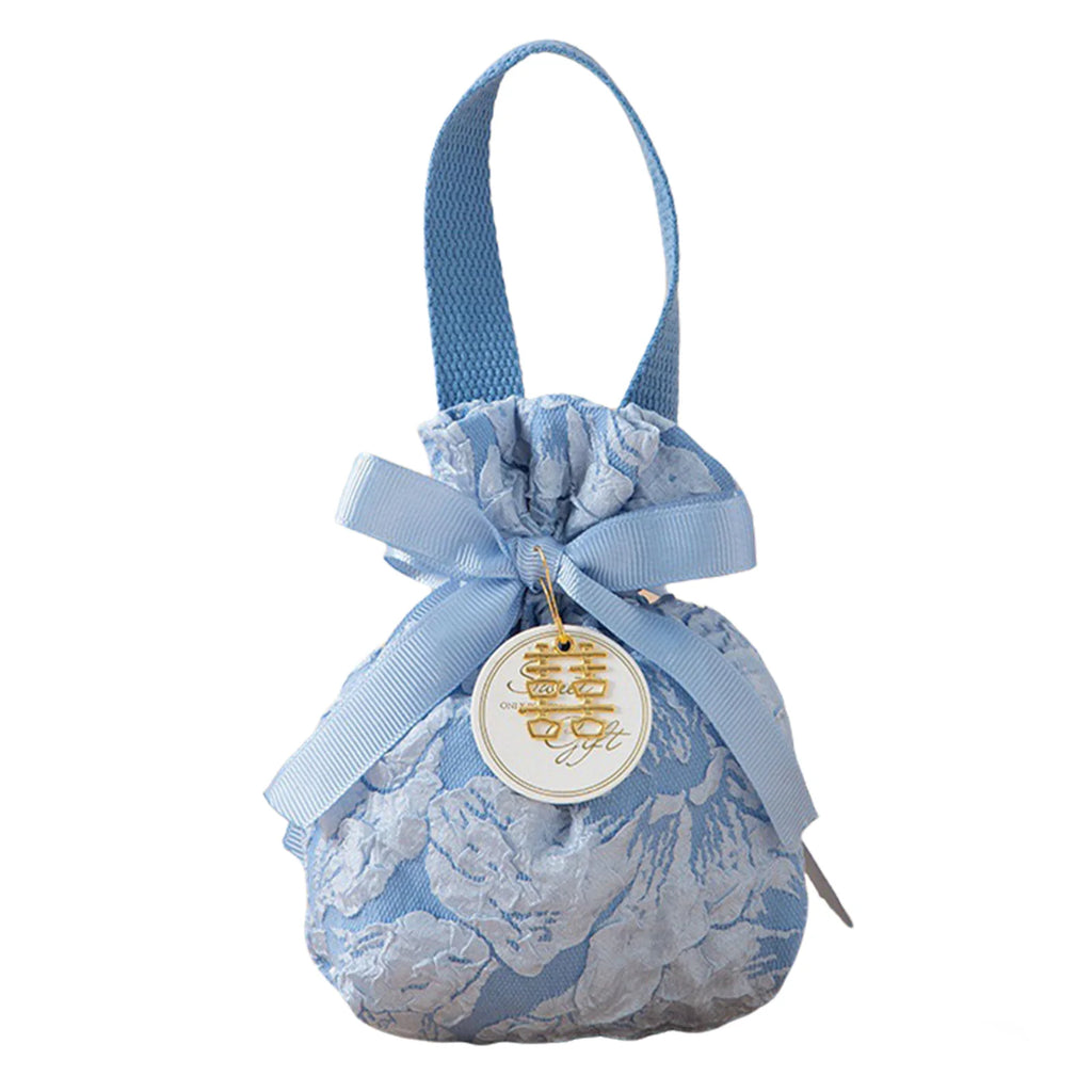 Christmas Candy Gift Bag – Fabric Drawstring Party Favor Bag Gift Favor Bag Richie's Sky Blue