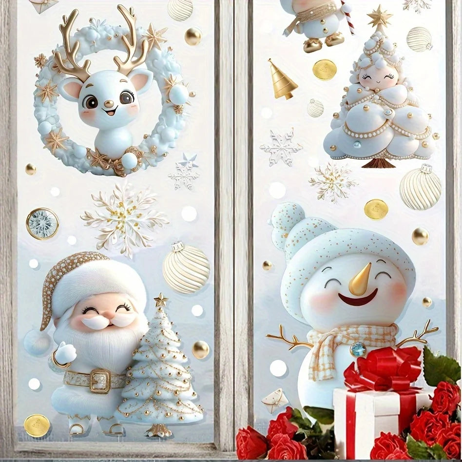 9-Sheet Reusable Christmas Window Clings – Static Cling PVC Decals Christmas Window Clings Richie's