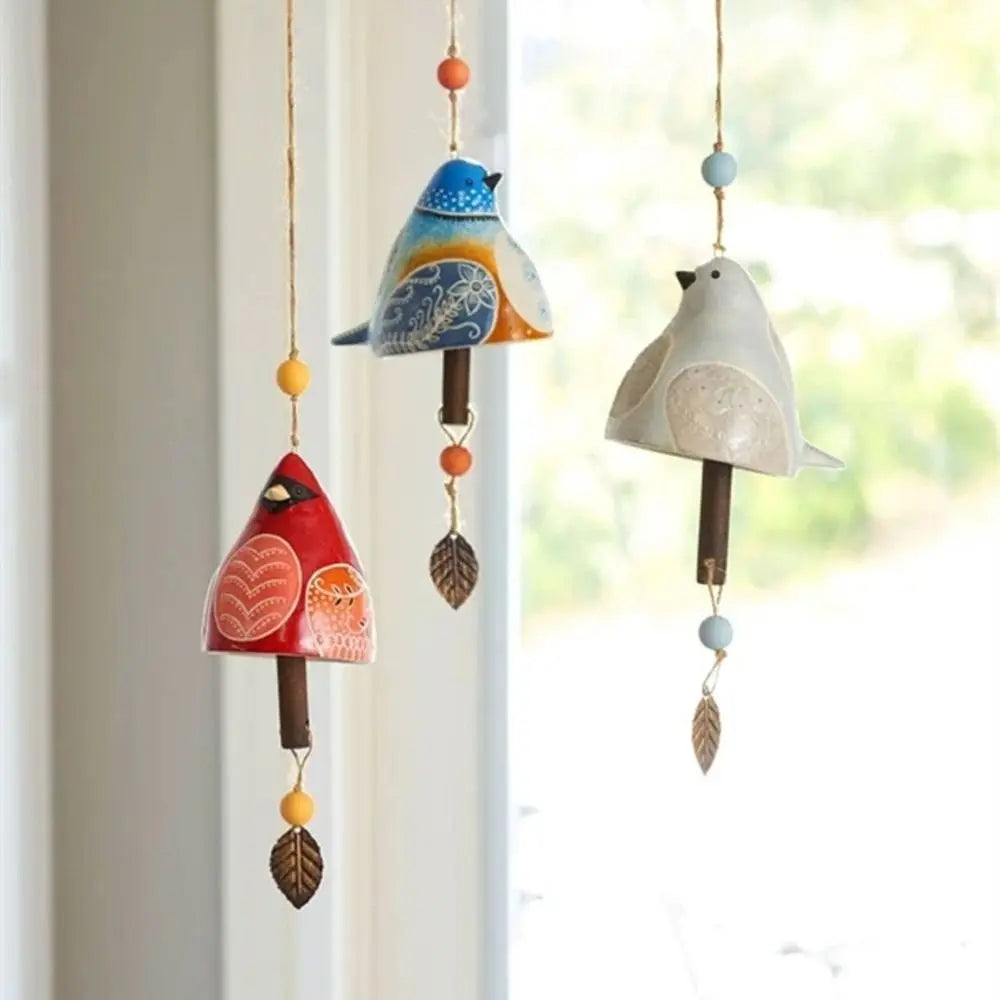 Resin Bird Wind Chime Hand Painted Outdoor Hanging Ornament Wind Chime Richie's
