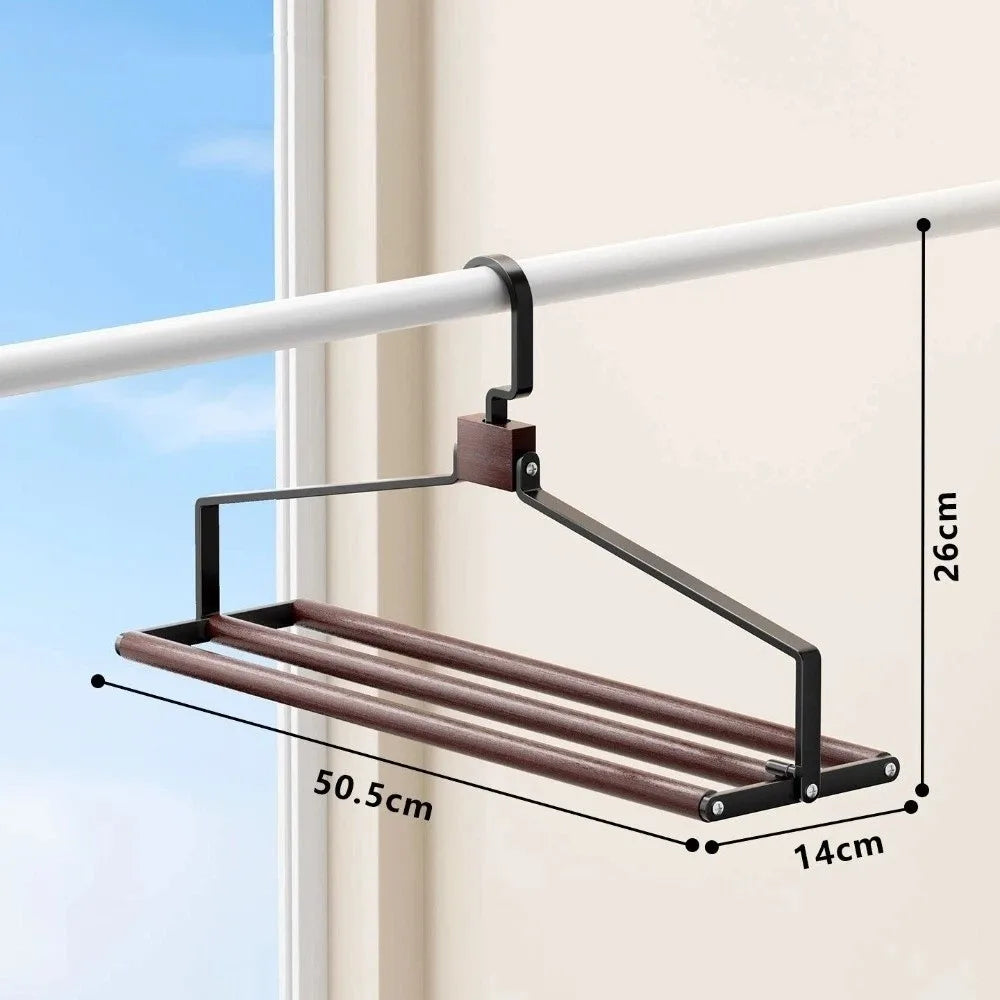 Foldable Blanket Drying Rack – Large Capacity Iron & Wood Frame Clothes Drying Rack Richie's Black