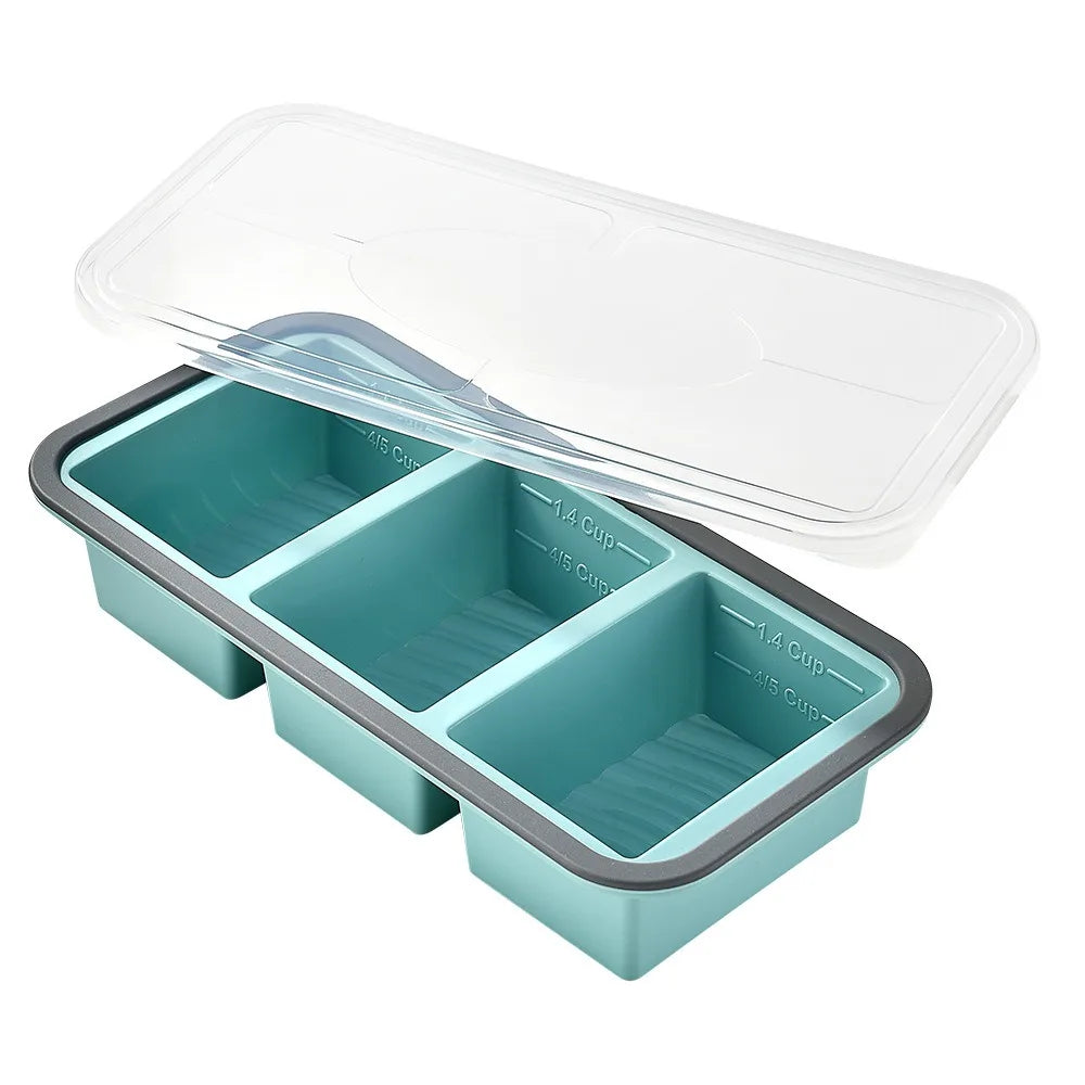 2/3/4 Grid Compartment Lunch Box – Microwave Safe Food Container Compartment Lunch Box Richie's 3grid-blue
