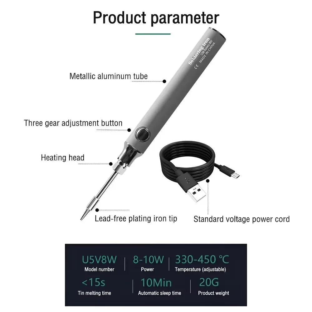 Portable USB 5V Soldering Iron Pen – Wax & Leather Burner USB Soldering Iron Richie's